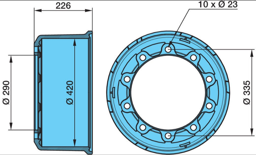 BPW ECO Brake Drum 420x180 03.109.67.93.0