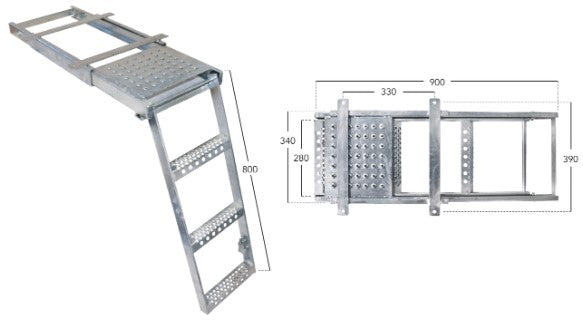 3 Rung Pull-Out Access Step Ladder (C/W Platform)