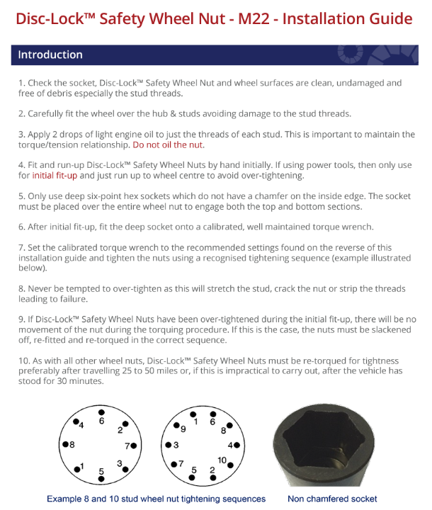 Disc-Lock M22.1.5 Wheel Nut