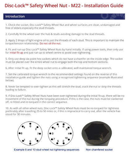Disc-Lock M22.1.5 Wheel Nut