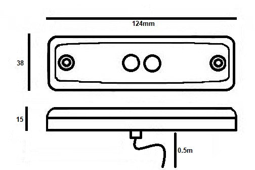Truck-Lite M891 Rear LED Marker Light (C/W 0.5m Lead) Red 891/02/04